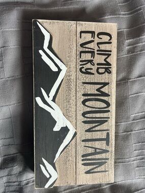 Hobby Lobby Wood Wall Art Sign - Black and White Mountain